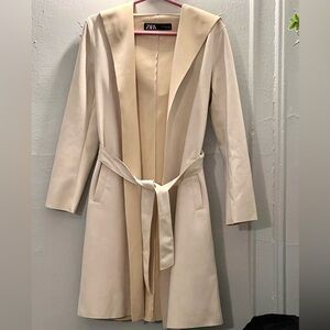 Zara Faux Suede Hooded Jacket